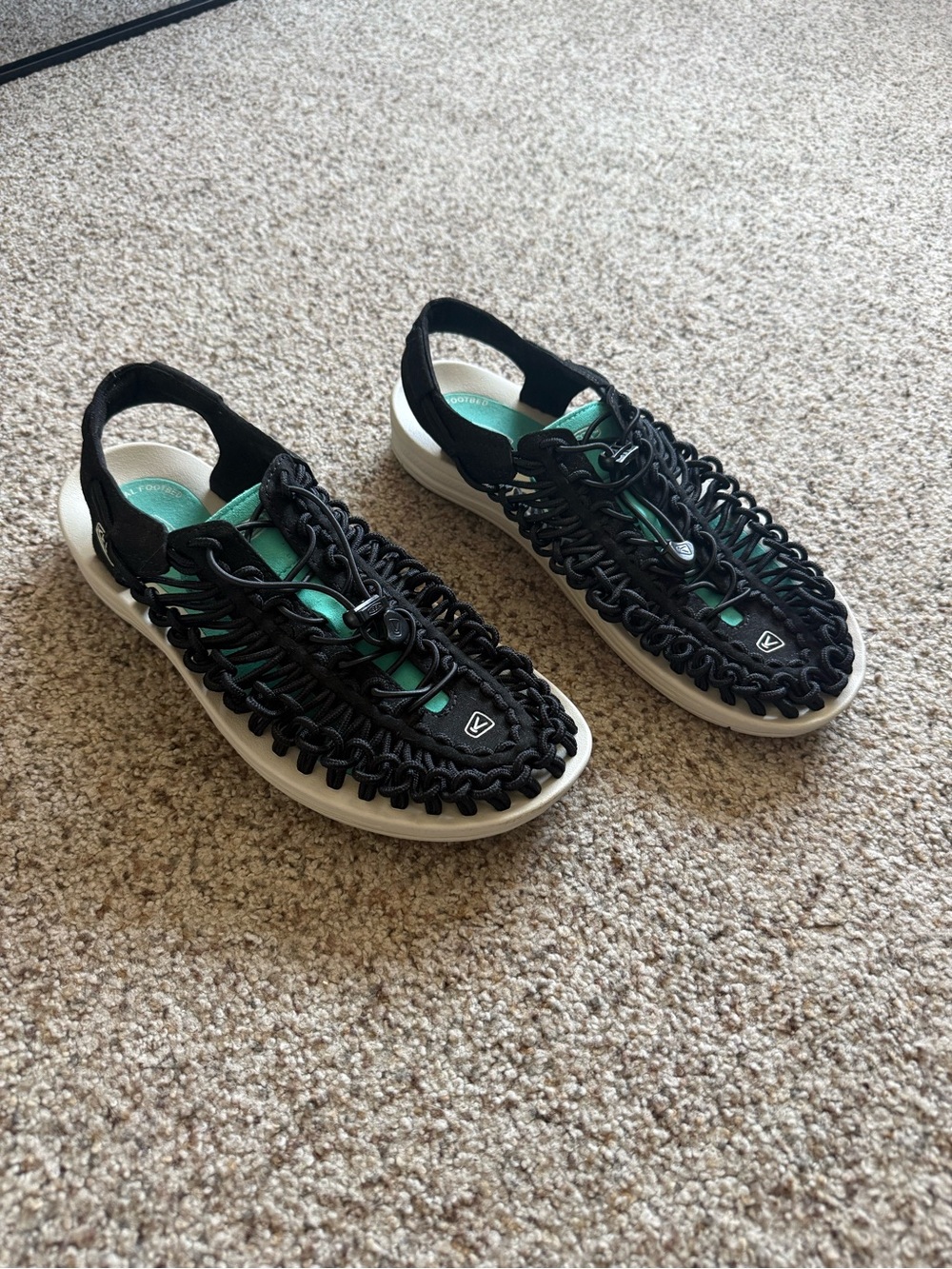 Black and Teal Men's Keen Uneek Sneaker Sandal